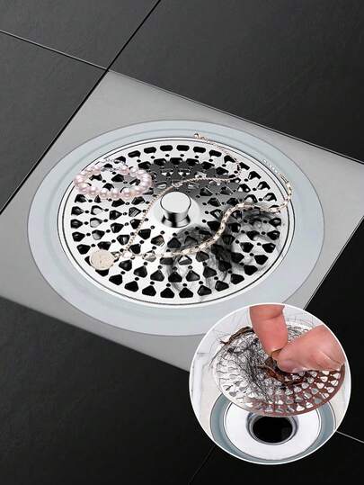 Tatukiko Lõi lọc thoát nước sàn bằng thép không gỉ chống mùi hôi, chống côn trùng và tóc trong phòng tắm, nắp bịt kín chống trào ngược mùi hôi cho đường ống thoát nước thải.