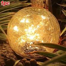 Solar Glass Ball LED Garden Light , IP65, Polished, Semi-Recessed, Decorative Path Light For Patio, Lawn And Garden, With Multiple Components.Halloween Decorations.Halloween Lights, Solar Garden Lights Outdoor, Halloween Outdoor Decorations - warm - 查看 17