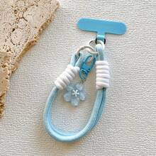 1 Set Jelly Sakura Pendant Keychain, Short Braided Phone Lanyard Wrist Strap, Universal Phone Case Charm Accessories For Women - Multicolor - View 7