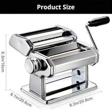 Pata Maker Tainle Teel Pata Hine Manual Roller Pata Maker With 9 Thick Etting For Paghetti Linguine Fettine Laagne Include Dough Cutter And Hand Crank - Silver - View 2