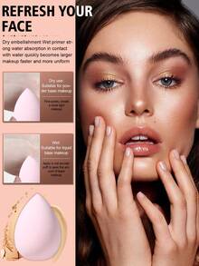 16PCS Makeup Tools Set Including:3PCS Makeup Sponges+3PCS Triangle Powder Puffs+3PCS Circular Powder Puffs+3PCS Facial Cleansing Sponges+1pc Hairband+2PCS Hand Bowl Strap+1pc Makeup Brush Cleaning Tools - Pink - View 3