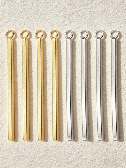 8 piezas de colgante de barra simple de acero inoxidable 304, para hacer joyería, collares, pulseras y manualidades