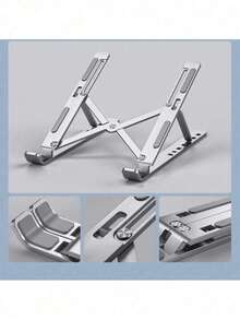 18-Inch Laptop Stand, Foldable Aluminum Alloy Cooling Riser Holder, Portable Desktop Tablet & Phone Stand - View 1