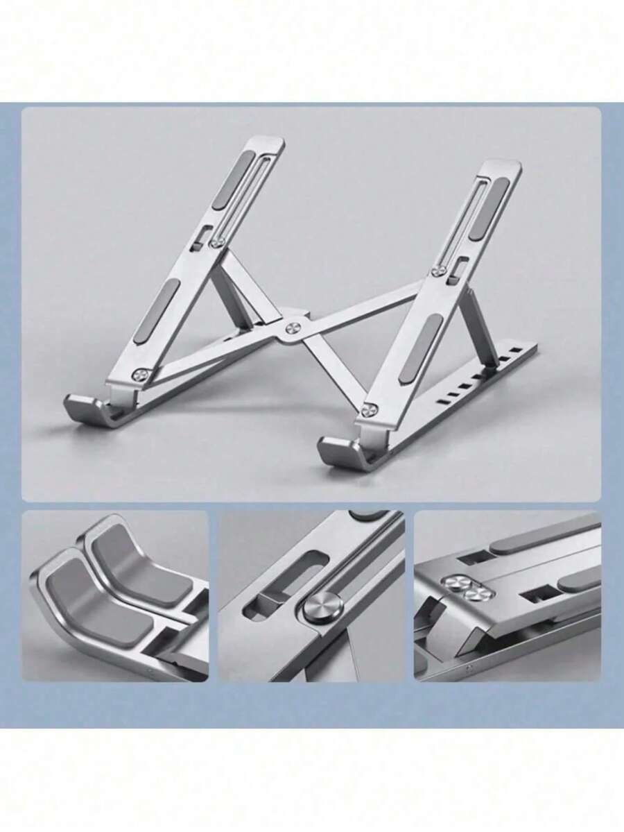 18-Inch Laptop Stand, Foldable Aluminum Alloy Cooling Riser Holder, Portable Desktop Tablet & Phone Stand - View 1