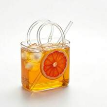 1PC Extra Large 25Oz/750ML Capacity High Borosilicate Glass Cup Creative Handbag Shape Versatile Fish Tank Or Vase Decoration - Clear - View 9