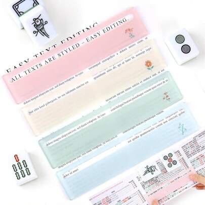 4-Piece Mahjong Card Line Detector Strip - Bright Acrylic Strategy Tool For Beginners | Travel, Party, Game Night | Rule Assistant And Accessory Set | Mahjong Gifts