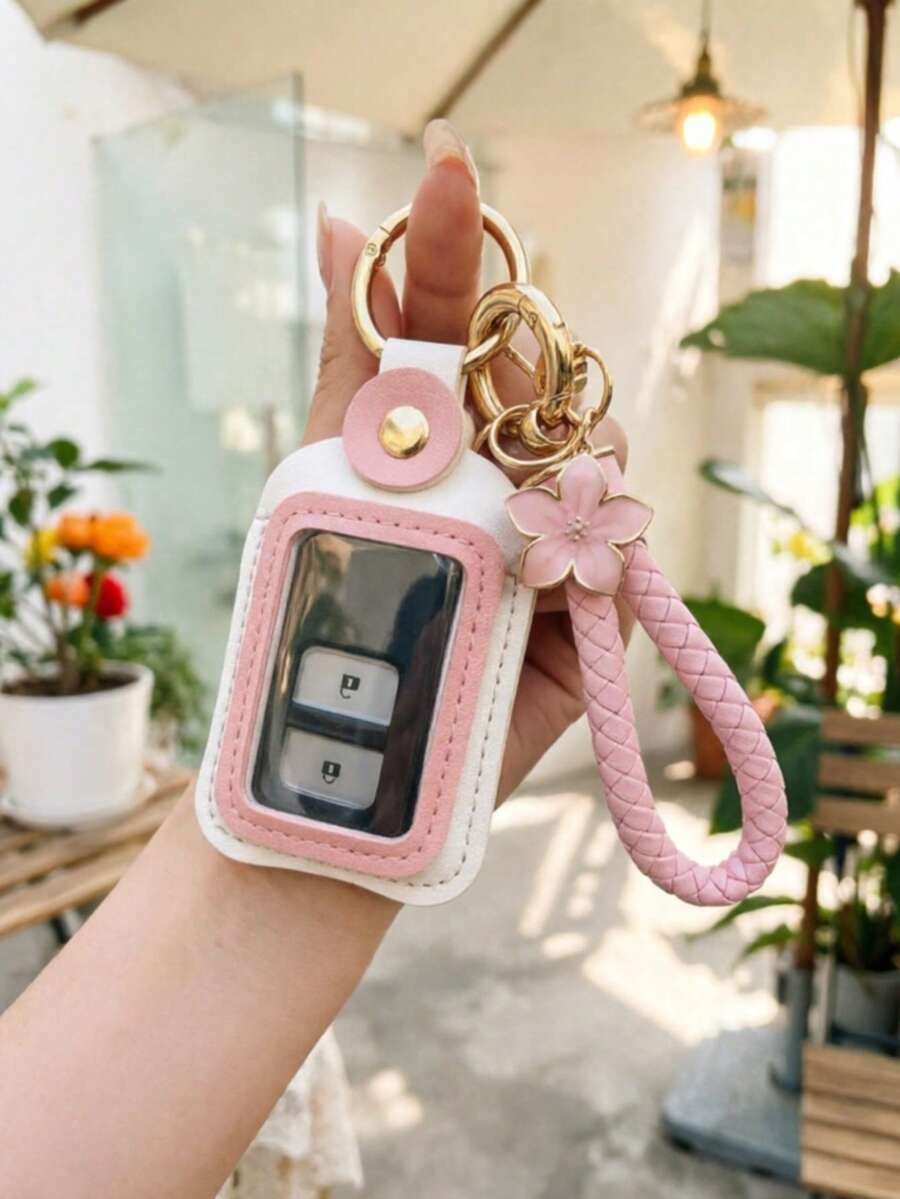PU Leather Keychain Set, Car Key Case Protective Cover, Universal PU Leather Car Key Sleeve, Remote Control Key Protector, Car Key Case For Buick, Audi, Fiat Remote Control Key Sleeve Protective Cover Key Shell
