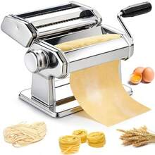 Pata Maker Tainle Teel Pata Hine Manual Roller Pata Maker With 9 Thick Etting For Paghetti Linguine Fettine Laagne Include Dough Cutter And Hand Crank - Silver - View 7