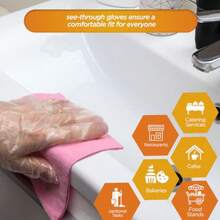 MED PRIDE Clear Food-Prep Poly Gloves Multipurpose Latex-Free Disposable Gloves For Cooking - Box Of 500 - View 3