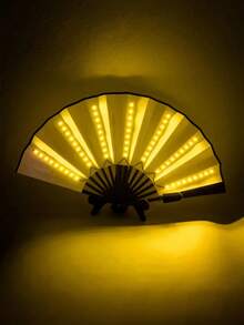 Cool Colorful Fan With Multi-Color Glowing Bouncing Effect, Foldable Design, Electronic Letter Lighting, Atmosphere Prop, Party Performance Accessory, Sparkling Fan, Suitable For Online Wine Tasting, Parties - Luminous Fan - View 14