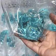 1个软胶挤压玩具，冰蓝色透明慢回弹捏捏乐，带粘性纹理，缓解压力解压玩具 - 彩色 - 查看 3