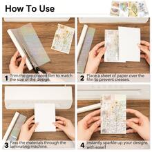 BOPP Holographic Precoated Film 22cm X 5m Clear Star Pattern Waterproof Thermal Laminating Roll Compatible With Laminators For DIY Paper Crafts, Stickers, Card Making, Photo Protection - 22cm X 5m - View 3