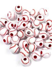 50pcs World Cup Sports Series Football, Rugby, Basketball, Volleyball Acrylic Shoe Decoration Beads - Multicolor - View 8