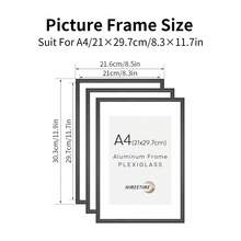 HIMEETIME 1/3件装铝合金相框，尺寸30x40厘米/A3/A4，金属框，窄边防锈金属框，适用于海报、画布和证书，现代家居，婚礼照片展示，工作室墙面艺术，办公室奖品装饰（金色/银色/黑色） - 半圓弧鋁合金相框 - 查看 19