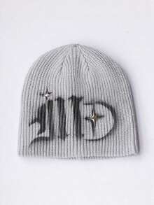 1pc Women's Fashion Y2K Jacquard Knit Beanie Hat, Warm & Suitable For Autumn/Winter Casual Outfits - A - 查看 7