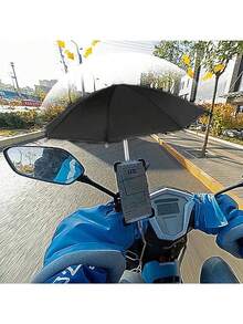 Porte-téléphone portable parapluie, parapluie mignon imperméable anti-éblouissement avec support de téléphone, mini parapluie avec protection UV, convient pour la pluie légère, pare-soleil universel pour téléphone, visière anti-éblouissement pour téléphone portable pour l'extérieur, accessoire essentiel de voyage, de fitness et d'étude, nécessité pour les vacances et le camping, choix de printemps et d'été, cadeaux pour demoiselles d'honneur - multicolore - Voir 7