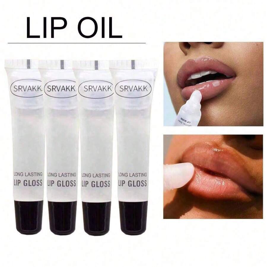 Clear Lip Oil Set, Long Lasting Non-Sticky Formula, High Shine Hydrating Lip Oil For Dry Lips, 6 Pack - Transparent - View 1