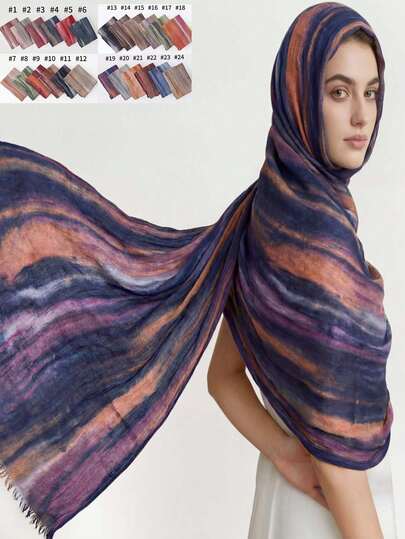 1pc New Ombre Scarf, Vintage Versatile Long Scarf For Women, Autumn/Winter