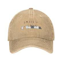 1pc Vintage Washed Cat Print Baseball Cap Compatible For & - Retro Unisex Outdoor Hat Suitable For Golf, Truck Driving, Casual Wear - Cat-Themed - 黑色 - 查看 8