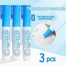 3pcs/Set Thermal Paper Erasable Pen With Privacy Protection Function - Portable, White Design, Suitable For Cleaning Credit Card Bills, Bank Cards, Phone Bills, Courier Receipts - Erasable Pen - View 7
