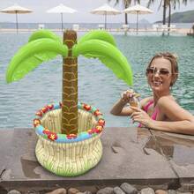 1pc Inflatable Palm Tree Ice Bucket, Outdoor Pool Party Inflatable Beverage Ice Tub, Hawaiian Theme Party Inflatable Ice Bar Swimming Accessories, Pool Inflatable, Beach Essentials, Pool Float - Multicolor - View 4