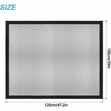 Rèm voan đen bằng polyester, kích thước 39" (chiều rộng) x 47.2" (chiều cao), có khe luồn thanh treo, có 3 kích thước khác nhau, khung đen với khóa dán, thích hợp cho phòng ngủ, phòng khách và nhà bếp vào mùa hè. - Đen, đen - Xem 2