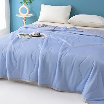 1 chiếc chăn mùa hè, kiểu dáng tối giản, tươi mát, có thể giặt máy, thích hợp cho phòng ngủ, phòng khách, khách sạn, ký túc xá vào mùa hè.