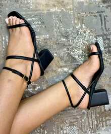 Women Heeled Sandals - Black - View 2