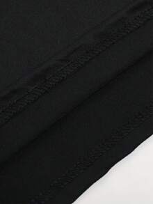 Camiseta Mujer 100% Algodón Manga Corta Cuello Redondo Talla Grande Plus Size - Negro - Ver 4