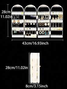 1 Earring Display Stand, Acrylic Foldable Jewelry Necklace Box Organizer - White - View 3