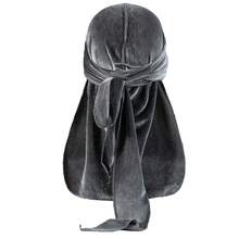 ZTZI Unisex Solid Color Velvet Durag, Soft Smooth Durag With Long Ties, Fashion Headwear For Daily Use,Festival,Travel - LA4803 - View 15