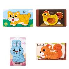 3D Wooden Animal Puzzle, Early Education Cognitive Toy Model, Assembly Toy For Children 3-6 Years Old, Gifts For Boys And Girls - Multicolor - View 15