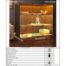 Indoor Cat Cage With Large Free Space, Cat House, Cat Cabinet, Pet Cage For Small Apartments - Multicolor - View 12