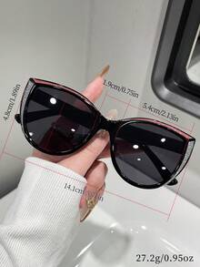 1 chiếc kính thời trang gọng mắt mèo, kiểu dáng Y2K dành cho nữ, chống tia UV, thích hợp cho đi biển, du lịch, dự tiệc, làm quà tặng, đeo hàng ngày. - đen toàn xám - Xem 4