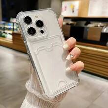 Funda transparente para teléfono con tarjetero y parte trasera para guardar tarjetas y fotos. Compatible con , OPPO, ,  y Redmi. Fabricada en TPU, ofrece una sensación cómoda y es resistente a golpes y caídas. case for 11to 17 - 1 unidad - Ver 2