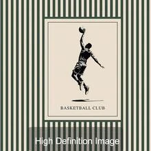 1 Stück gerahmtes/ungerahmtes minimalistisches vintage grün gestreiftes Basketball Wandkunst Poster Vintage Sportmotiv Kinderzimmer Leinwanddruck Jungenzimmer, Spielzimmer, Schlafzimmer, moderne Heimdekoration - A - Übersicht 7