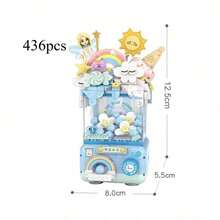 Máquina Gashapon mini linda compatible con bloques de construcción, serie de modelos de máquina de garra, Black Sugar Bobos, Flores azules de coco, adornos para decoración del hogar, adecuados como regalos - Multicolor - Ver 6