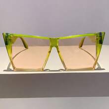 Women's Large Frame Cat Eye  - Red-Orange Gradient Shades, Y2K Retro Fashion Party Everyday Glasses - Vintage Style  Accessory, Bold Statement Piece, Lightweight Frame - 豹紋茶 - 查看 8
