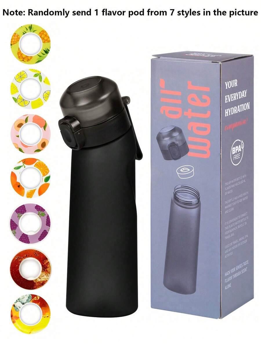 1个装空气水瓶，随机赠送1个口味香氛胶囊，塑料材质，不含糖，适合户外运动旅行，7种口味随机赠送1个口味胶囊。