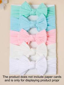 2/5pcs Baby & Toddler Soft Cute Nylon Bow Headbands, Candy Color Hair Accessories For Spring/Summer, Suitable For Daily Wear - Multicolor - View 9
