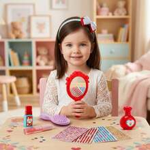 Kids Makeup Vanity Set With Mirror, Stool & Accessories – Light & Music Features, Blow Dryer, Pretend Play Toy For Girls 3+, Perfect Birthday Gift For Little Princesses - Pink - View 5