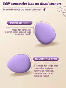 38件套化妆工具套装，包括：1个多功能拉链防水化妆包+25支化妆刷套装+2个化妆海绵+2个迷你化妆海绵+3个三角粉扑+4个迷你气垫粉扑+1个化妆刷清洁工具 - 紫色 - 查看 8