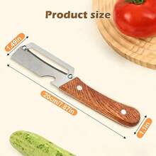 2-Pack Wooden Handle Peeler – 2-In-1 Fruit And Vegetable Peeler With Bottle Opener, Stainless Steel Blade, Essential Kitchen Potato, Carrot, Zucchini - 2 cái - Xem 6