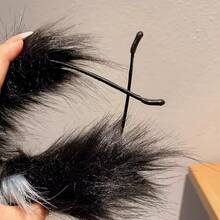 Black Cute Cat Ear Headband, Inspired By Wolf And Fox, Fluffy & Washable, Cosplay Prop, Anime Lover Halloween Gift - Multicolor - View 11