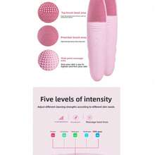 New Electric Waterproof Silicone Facial Cleansing Device, Facial Massager, Ultrasonic Pore Cleaner. - 查看 3