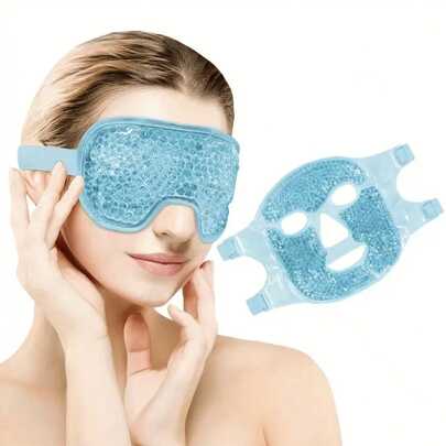 2'si 1 Arada Onarıcı Soğuk Kompres Göz Maskesi Seti - Tüm Cilt Tipleri İçin Uygun, Yeniden Kullanılabilir, Alkol İçermeyen, Nazik Göz Bakımı için Yatıştırıcı Sıcak/Soğuk Göz Maskeleri