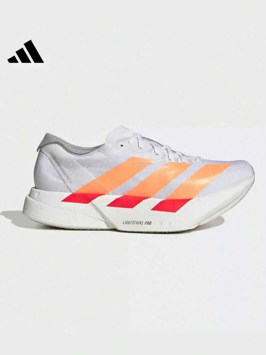 Adidas Nuevas zapatillas de running ligeras y acolchadas ADIZERO ADIOS PRO 4W para mujer. - Blanco/Naranja - Ver 1