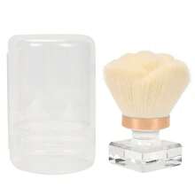 1 cọ làm sạch móng hình nấm, đế pha lê acrylic đa năng với viền vàng trong suốt, cọ chuyên dụng để phủ phấn phủ và kem nền, dụng cụ làm đẹp đa chức năng lông mềm, thích hợp để làm sạch móng nghệ thuật. - Màu vàng - Xem 14