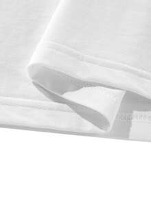 Camiseta de manga larga de poliéster ligera y de unicolor para hombres, versátil y transpirable para primavera/otoño - Blanco - Ver 8