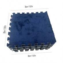 9 piezas de baldosas de alfombra gruesas entrelazadas, adecuadas para dormitorio y sala de estar, alfombra de mesita de noche, alfombra entrelazada cálida, lavable, suave y antideslizante, tamaño: 30 x 30 cm - Multicolor - Ver 10